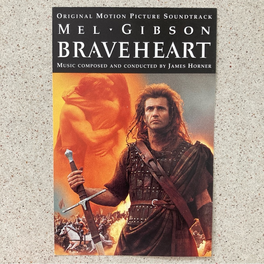 Two Sided Flyer / Postcard MEL GIBSON BRAVEHEART Soundtrack Release 1995 Color